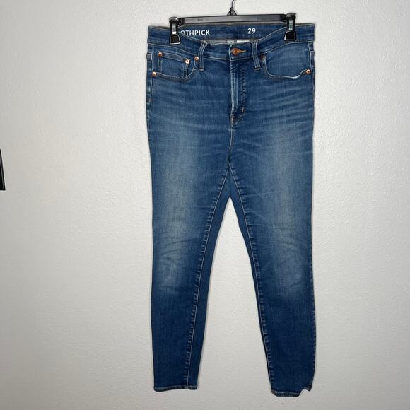 J.Crew Toothpick 9" High Rise Jeans Blue 5-Pocket Skinny Leg Sz 29 - Picture 2 of 8